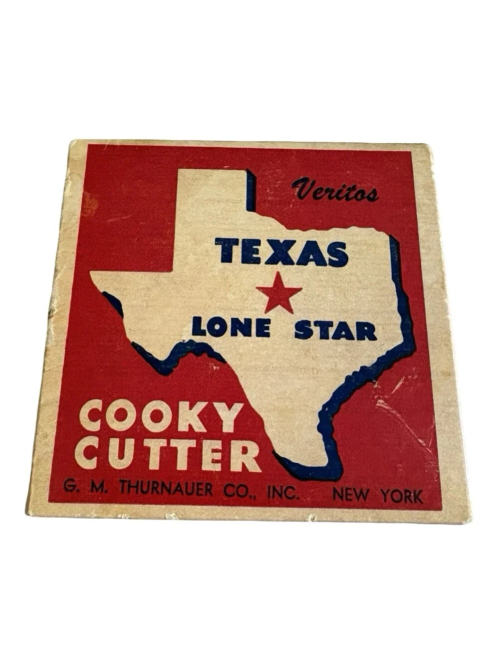 VTG TEXAS LONE STAR METAL COOKIE CUTTER IN ORIGINAL BOX  FROM 1960'S
